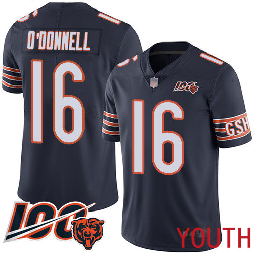 Chicago Bears Limited Navy Blue Youth Pat O Donnell Home Jersey NFL Football #16 100th Season->youth nfl jersey->Youth Jersey